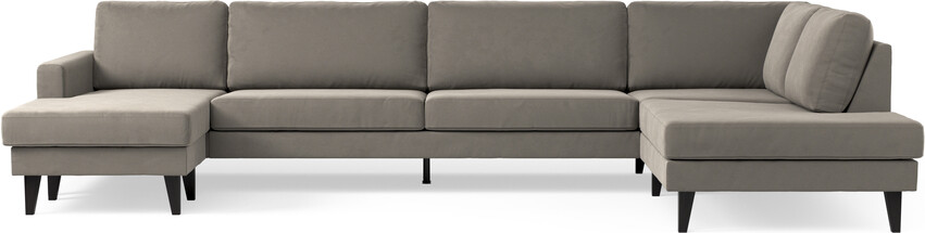 Sierra - 4-sits soffa med schäslong vänster och divan höger - Brun