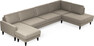 Sierra - 4-sits soffa med schäslong vänster och divan höger - Brun