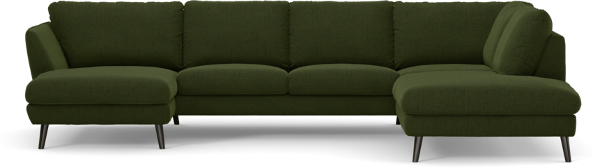 Madison Lux - 2-sits soffa med schäslong vänster och divan höger - Grön