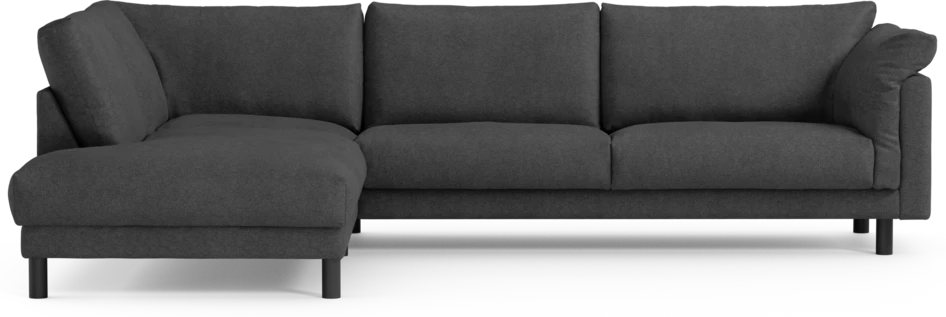 Cherrie - 3-sits soffa med divan vänster, fast klädsel - Svart