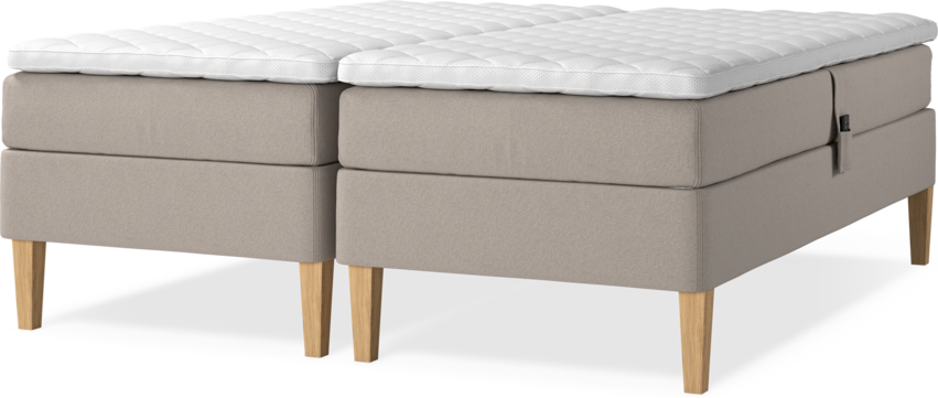 Delux Sense - Ställbar säng, dubbelsäng med bäddmadrass - Beige