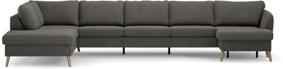 County - 4-sits soffa med divan vänster och schäslong höger - Brun