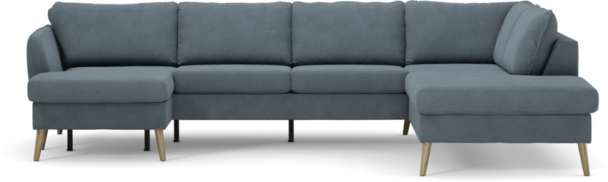 County - 3-sits soffa med schäslong vänster och divan höger - Blå