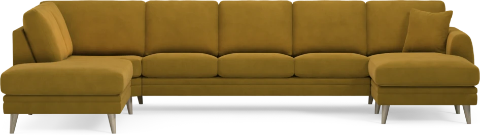 Eden - 3-sits soffa med divan vänster och schäslong höger - Gul