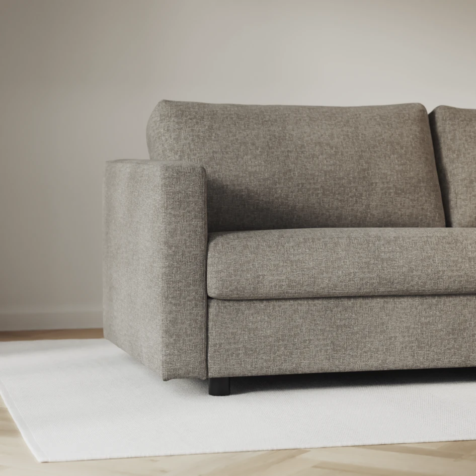 Lindö - Bäddsoffa 2,5-sits med schäslong, vändbar - Grå