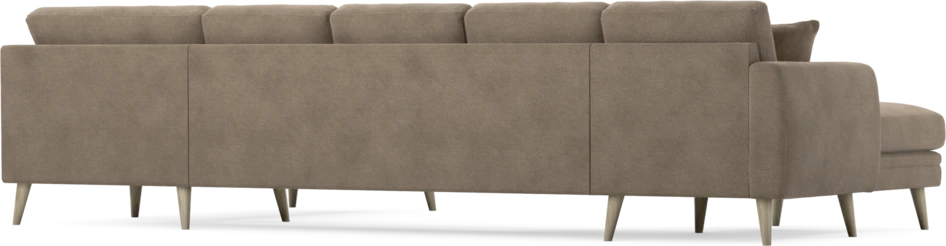 Eden - 3-sits soffa med schäslong vänster och divan höger - Brun