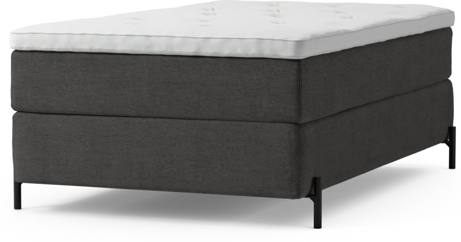 Delux Exclusive - Kontinentalsäng, enkelsäng 120 cm med bäddmadrass och sängben - Grå