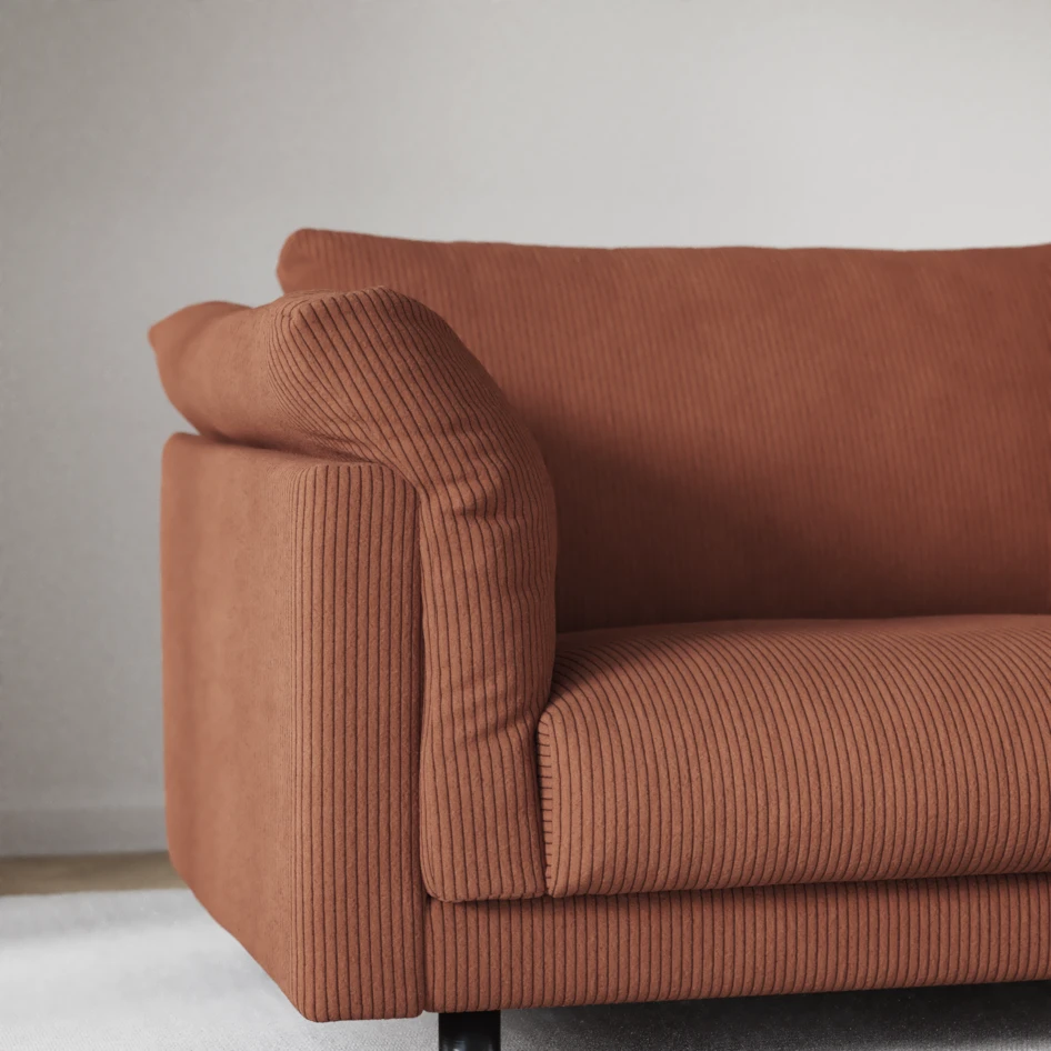 Cherrie - 3-sits soffa, fast klädsel - Orange