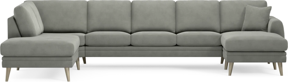 Eden - 3-sits soffa med divan vänster och schäslong höger - Grå