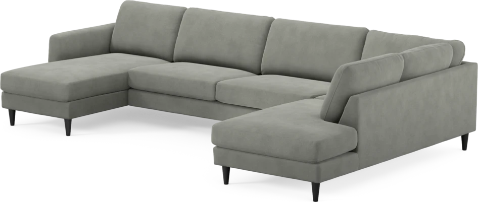 Bridge - 3-sits soffa med schäslong vänster och divan höger - Grå