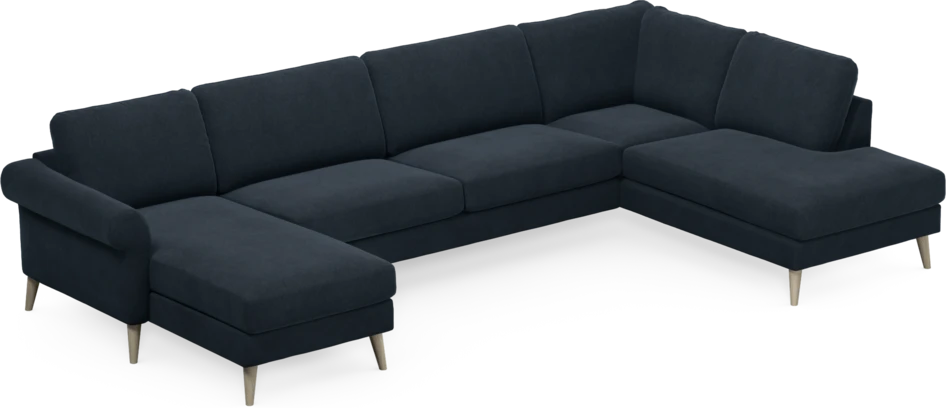 Bridge - 3-sits soffa med schäslong vänster och divan höger - Blå