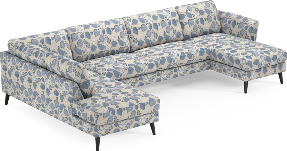 Bridge - 3-sits soffa med divan vänster och schäslong höger - Blå