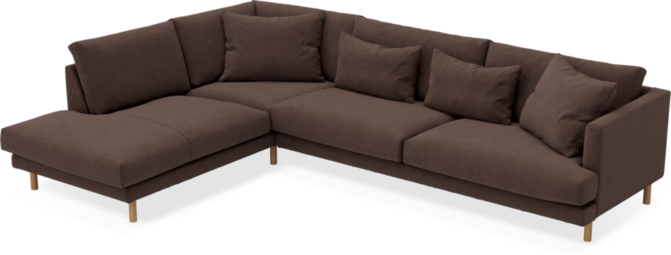 Harper - 3-sits soffa med divan vänster - Brun