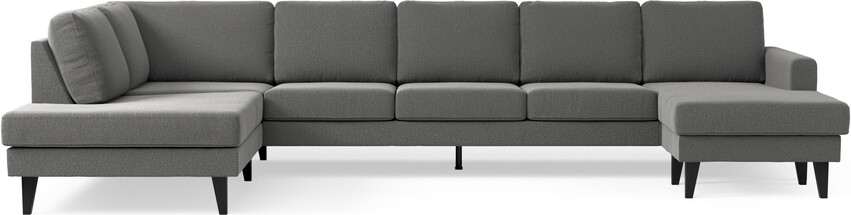 Sierra - 4-sits soffa med divan vänster och schäslong höger - Grå
