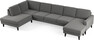 Sierra - 4-sits soffa med divan vänster och schäslong höger - Grå