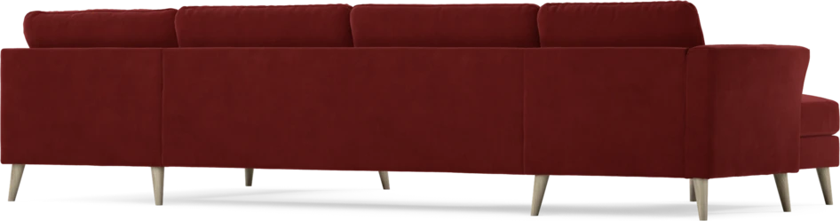 Bridge - 3-sits soffa med schäslong vänster och divan höger - Röd