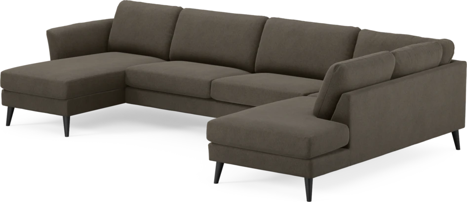 Bridge - 3-sits soffa med schäslong vänster och divan höger - Brun
