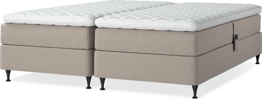 Delux Sense - Ställbar säng, dubbelsäng med bäddmadrass - Beige