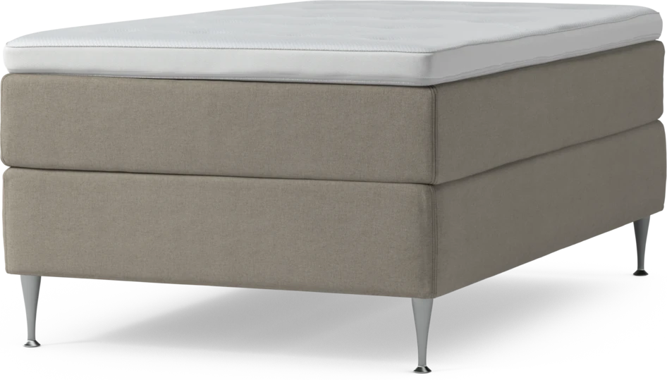 Delux Exclusive - Kontinentalsäng, enkelsäng 120 cm med bäddmadrass och sängben - Beige