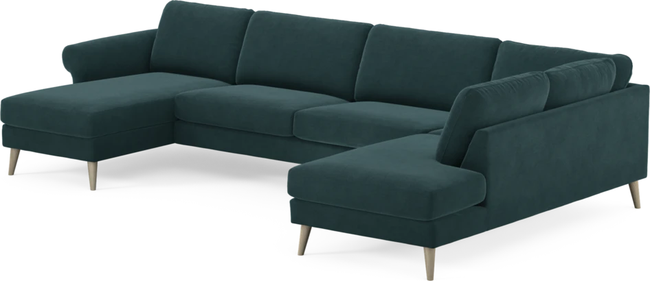 Bridge - 3-sits soffa med schäslong vänster och divan höger - Blå