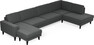 Sierra - 4-sits soffa med schäslong vänster och divan höger - Svart