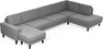 Sierra - 4-sits soffa med schäslong vänster och divan höger - Grå