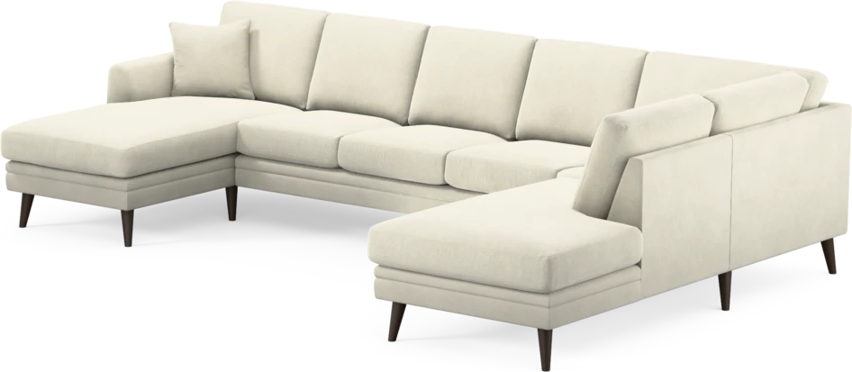 Eden - 3-sits soffa med schäslong vänster och divan höger - Vit