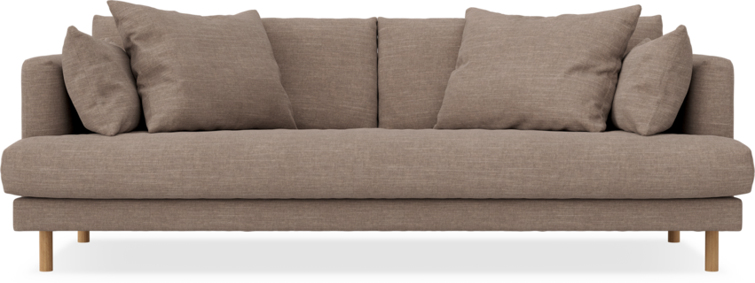 Harper - 3-sits soffa, hel dyna - Brun