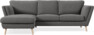 Madison Lux - 2-sits soffa med schäslong vänster - Grå