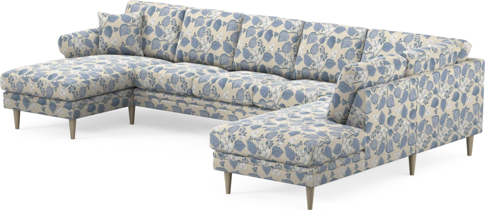 Eden - 3-sits soffa med schäslong vänster och divan höger - Flerfärgad