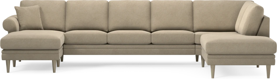 Eden - 3-sits soffa med schäslong vänster och divan höger - Beige