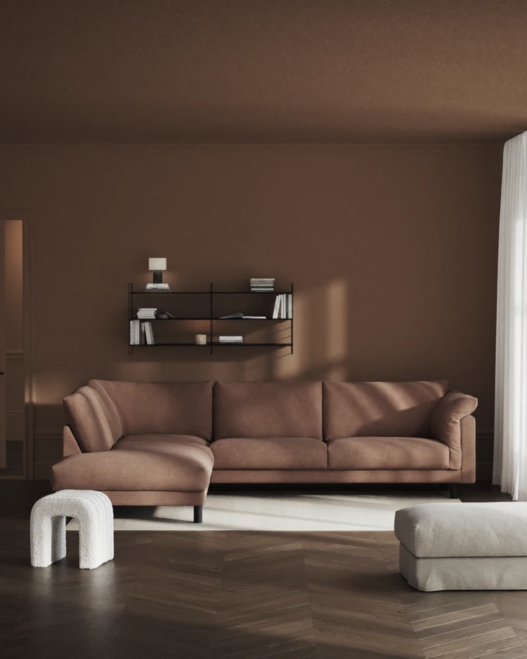 Cherrie - 3-sits soffa med divan vänster, fast klädsel - inspiration