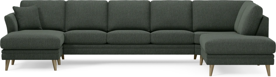Eden - 3-sits soffa med schäslong vänster och divan höger - Grön