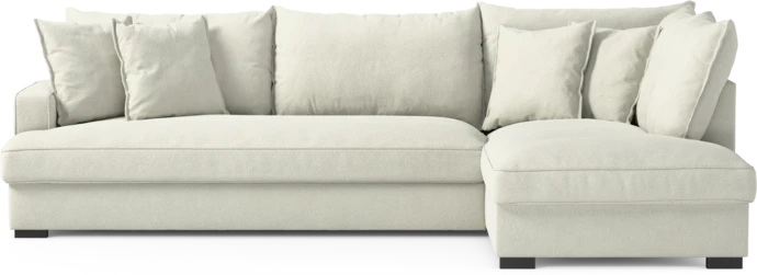 Mila, 3-sits soffa med divan höger, hel dyna