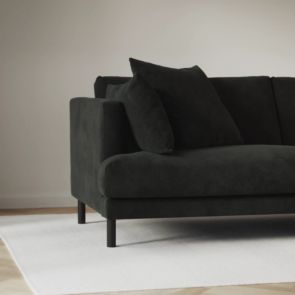 Harper - 4-sits soffa - Svart