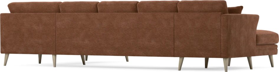 Eden - 3-sits soffa med schäslong vänster och divan höger - Orange