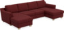 Friday - 2-sits soffa med två schäslonger - Rosa