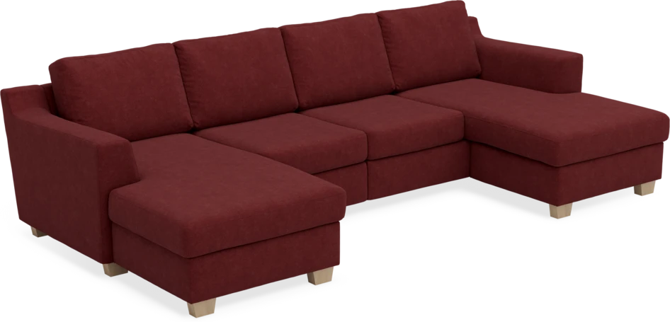 Friday - 2-sits soffa med två schäslonger - Rosa