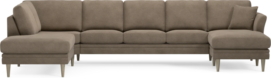 Eden - 3-sits soffa med divan vänster och schäslong höger - Brun