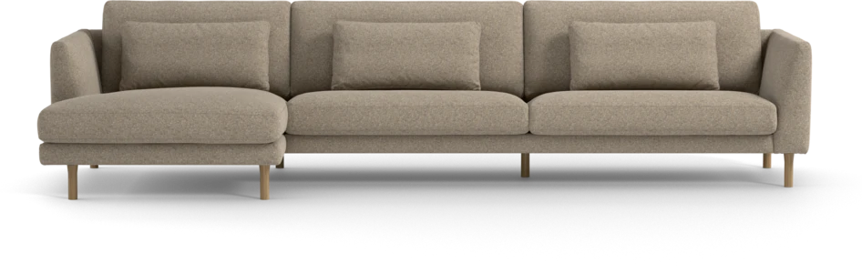Willow - 4-sits soffa med schäslong vänster, fast klädsel - Beige