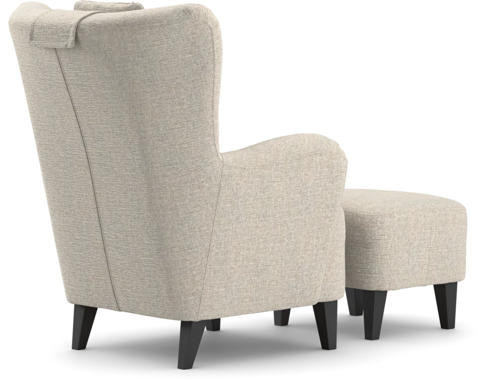 Elin - Fåtölj med fotpall - Beige