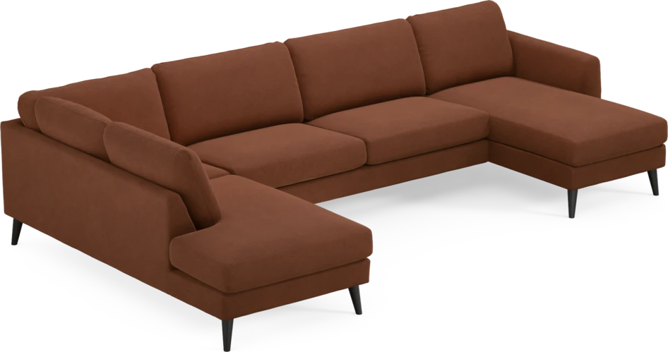 Bridge - 3-sits soffa med divan vänster och schäslong höger - Orange