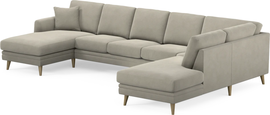 Eden - 3-sits soffa med schäslong vänster och divan höger - Brun