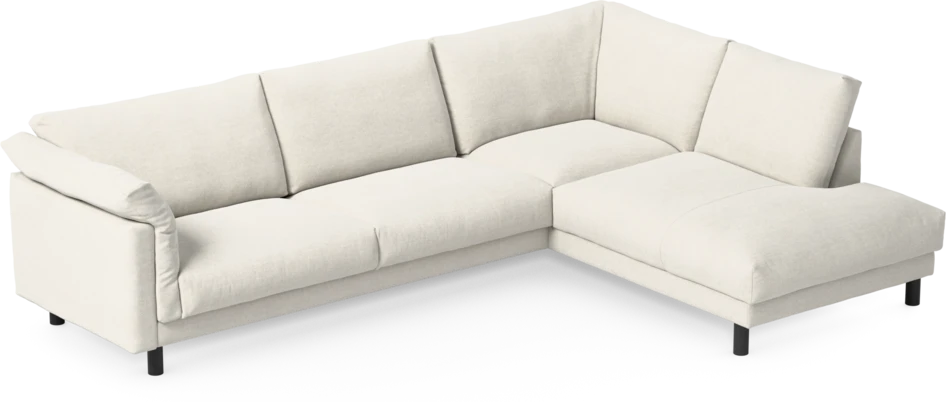 Cherrie - 3-sits soffa med divan höger, fast klädsel - Vit