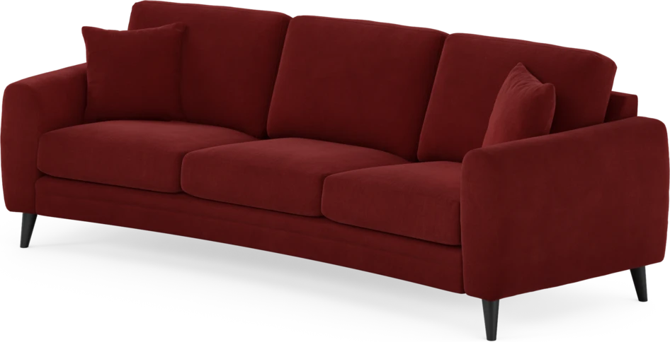 Eden - 3-sits soffa svängd - Röd
