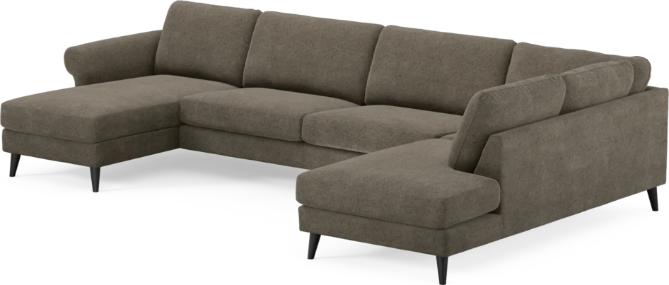 Bridge - 3-sits soffa med schäslong vänster och divan höger - Brun