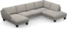 Madison Lux - 2-sits soffa med schäslong vänster och divan höger - Grå
