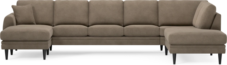 Eden - 3-sits soffa med schäslong vänster och divan höger - Brun