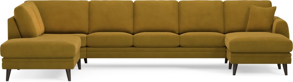 Eden - 3-sits soffa med divan vänster och schäslong höger - Gul