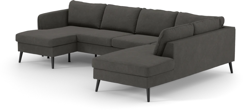 County - 3-sits soffa med schäslong vänster och divan höger - Brun